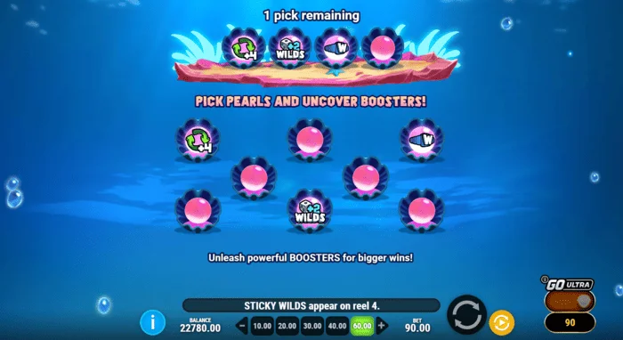 Manta Mayhem - selectarea boosterelor înainte de Free Spins